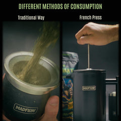MADFLOW traditional gourd and bombilla in use highlighting authentic steeping ritual benefits