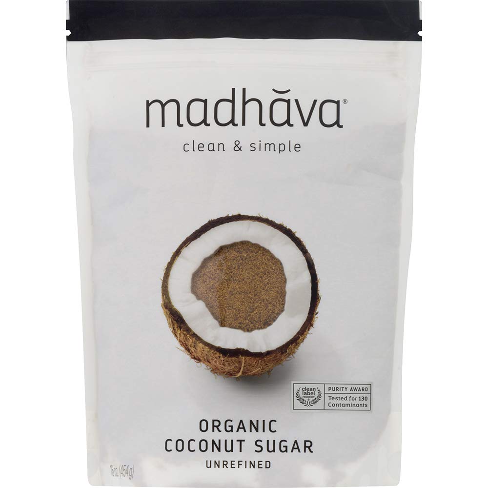 Madhava front packaging showing six one pound bags and clear branding benefit fresh supply