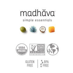 Madhava honey pouring into a cup, demonstrating smooth pourability and flavor