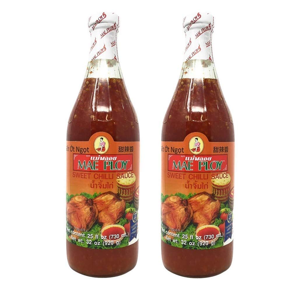 Mae Ploy front packaging showing label and two 25 fl oz bottles, versatile pantry staple