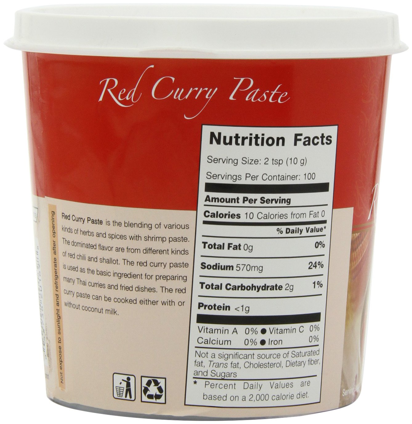 Label close-up of Mae Ploy paste listing Thai ingredients and quality