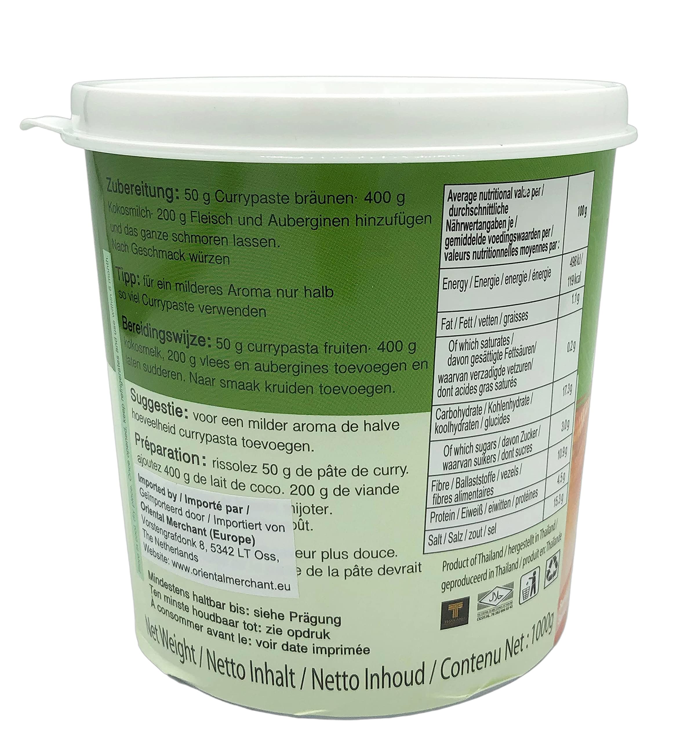 Mae Ploy resealable tub opened to show secure lid for freshness and easy portioning