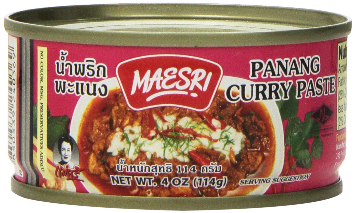 MAESRI panang curry paste front packaging showing jar label and brand for easy recognition and pantry benefit