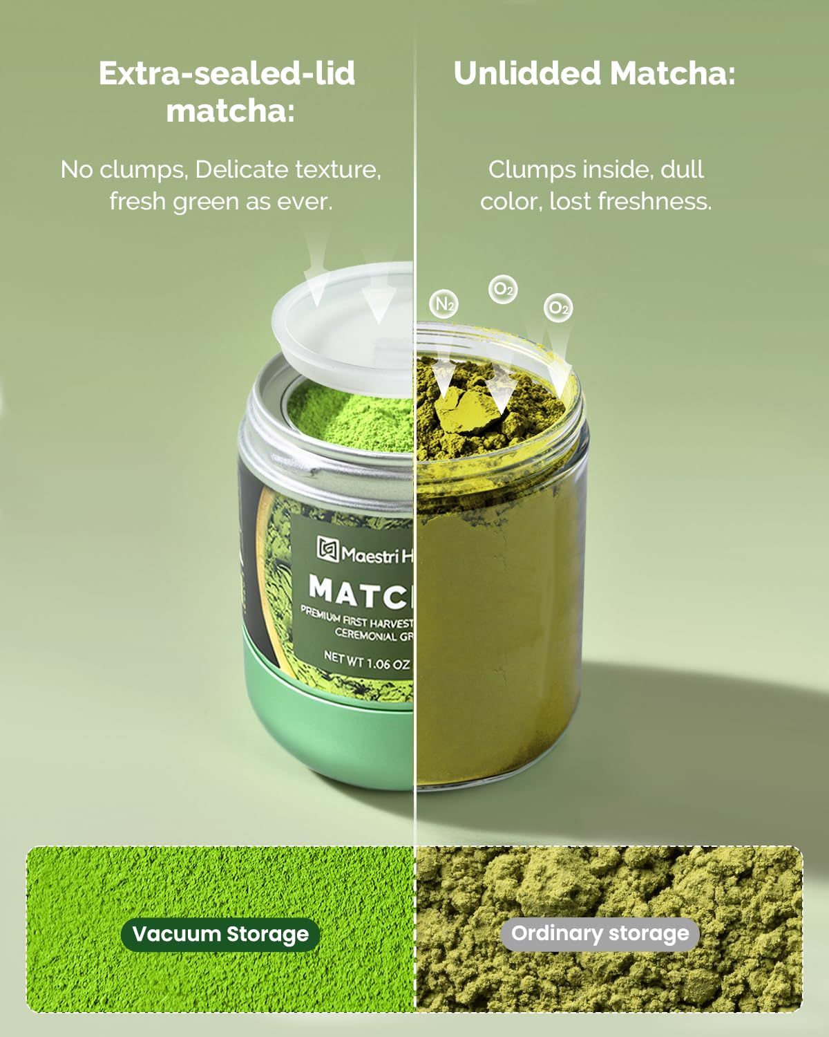 Maestri House metal spoon portioning matcha for accurate serving control benefit