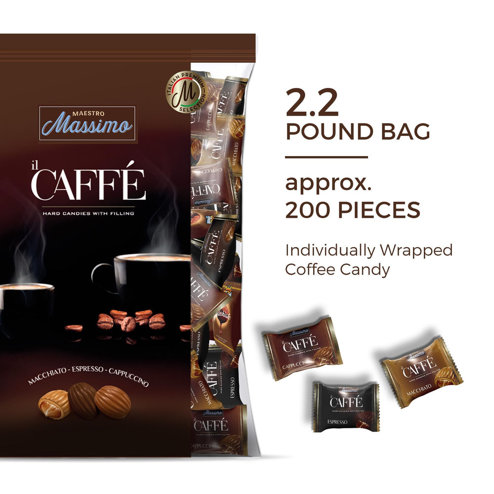 Maestro Massimo candy close-up displaying glossy texture and real-coffee appearance