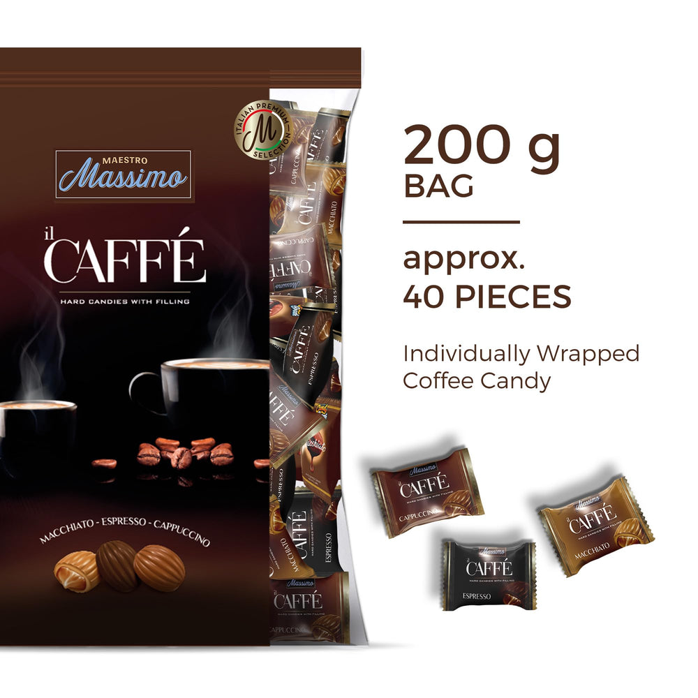 Maestro Massimo individually wrapped candies displayed out of the bag, keeps flavor fresh