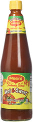 Maggi bottle front packaging showing label and bold sweet-spicy appeal