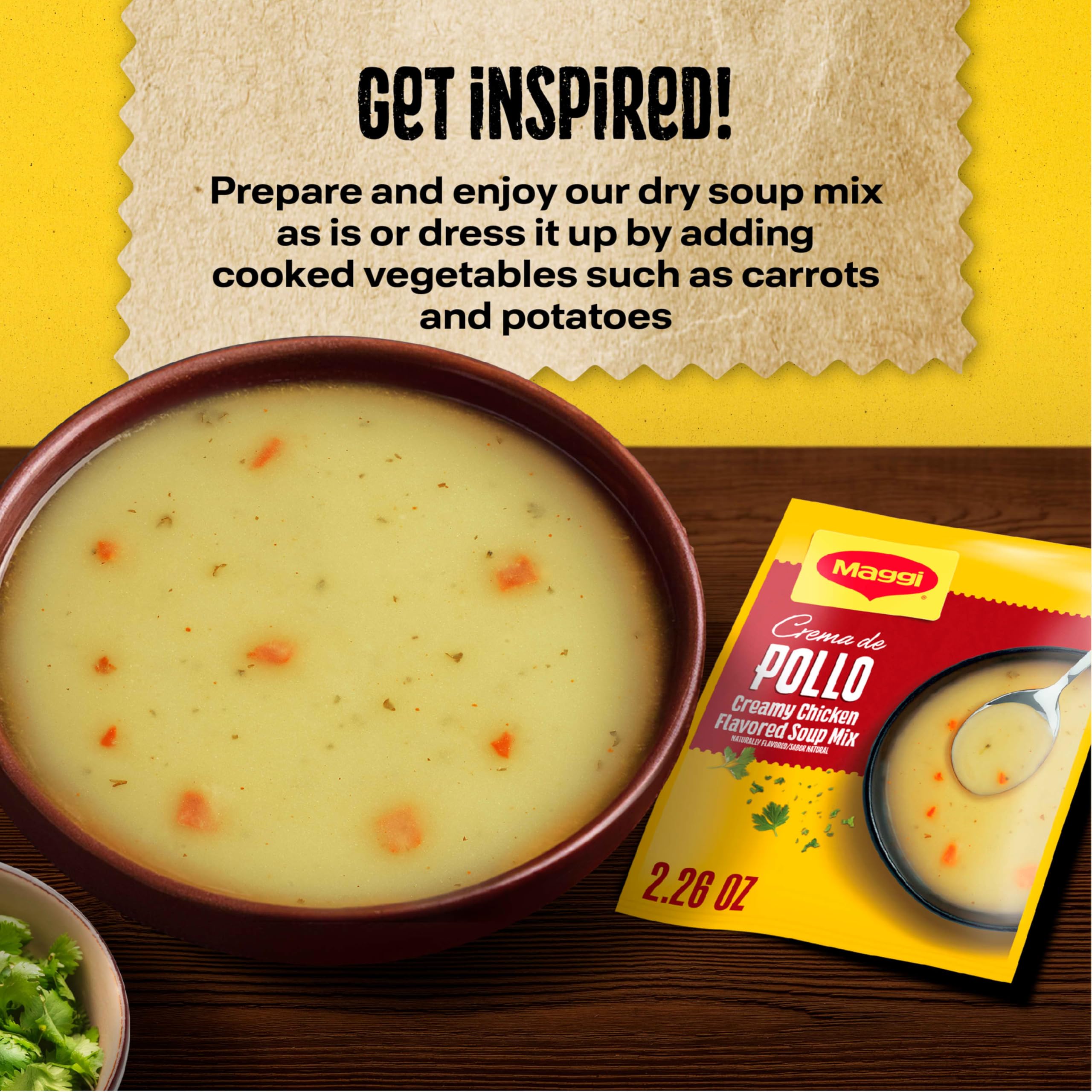 Maggi soup pouring from spoon highlighting creamy texture and flavor