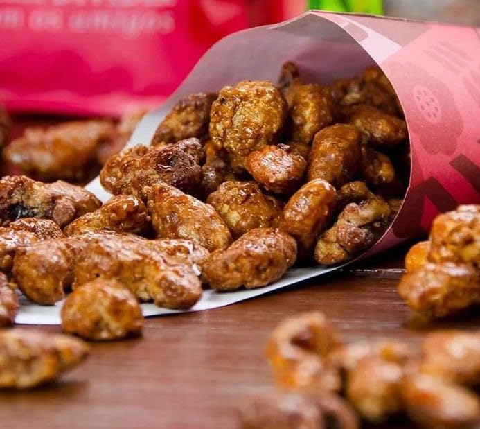 The Magic Bavarian Nuts bag styled as a gift on a table highlighting U.S.-made treat appeal