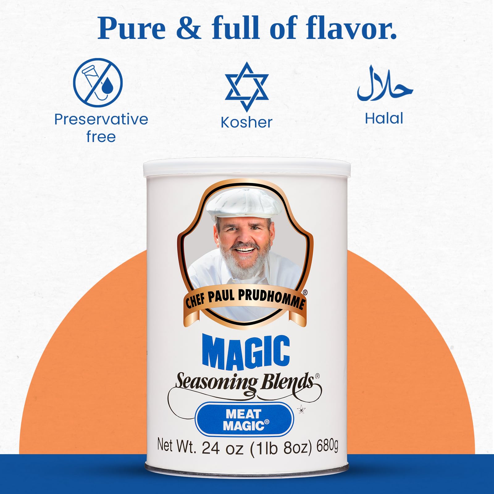 Magic Seasoning Blends Meat Magic open tub showing coarse texture and scoopable mix