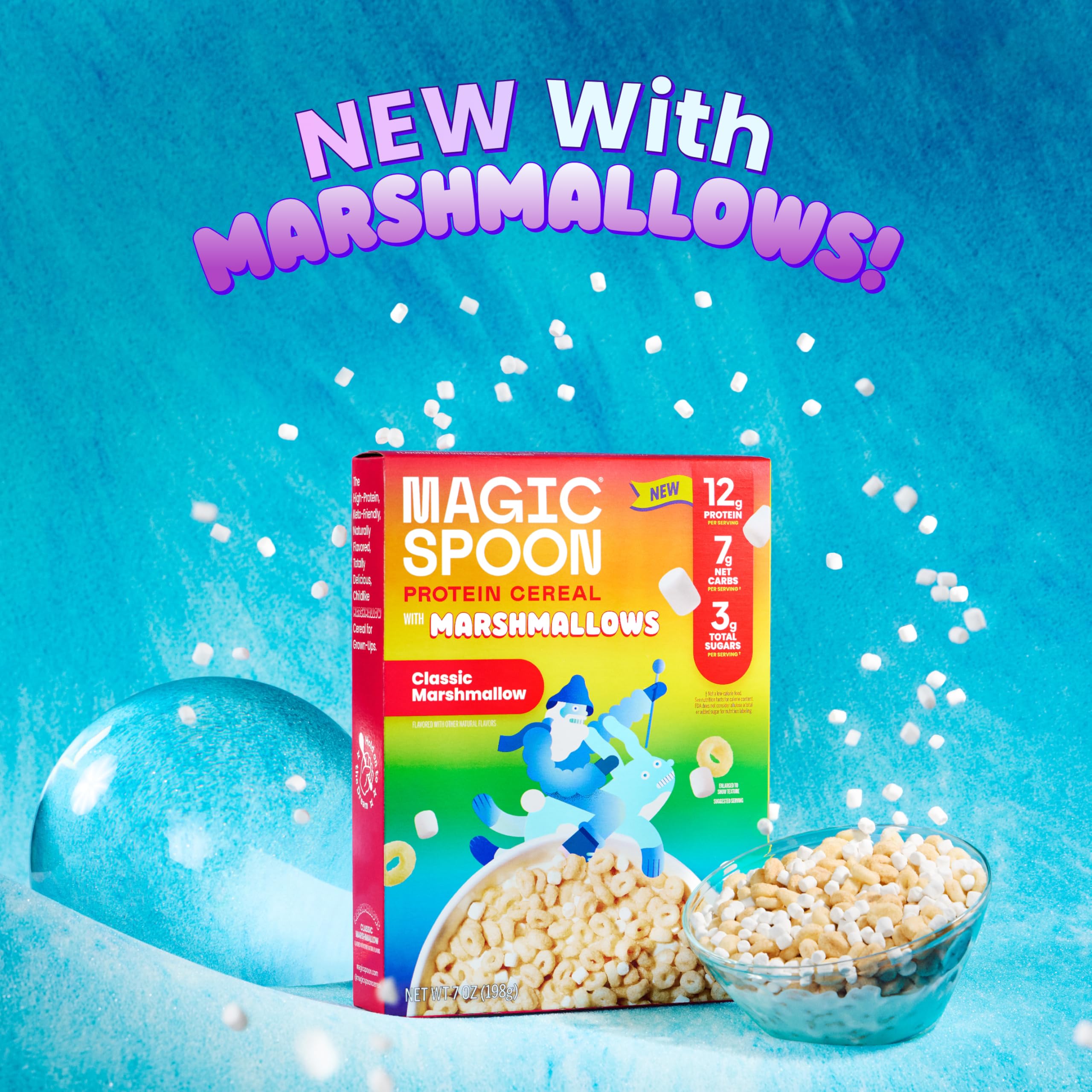 Bowl of Magic Spoon Classic Marshmallow cereal with milk illustrating a satisfying breakfast