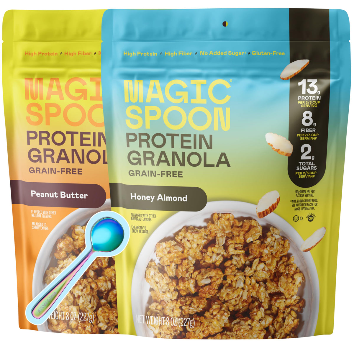 Magic Spoon front packaging Honey Almond showing clean ingredients and convenience