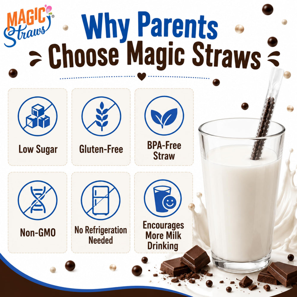 Magic Straws beside a standard cup to show straw size and scale