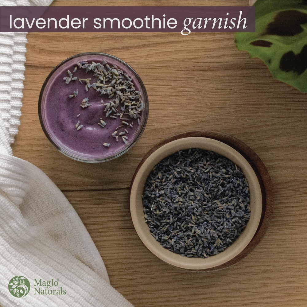 MagJo lavender steeping in tea infuser showing culinary use and aroma release
