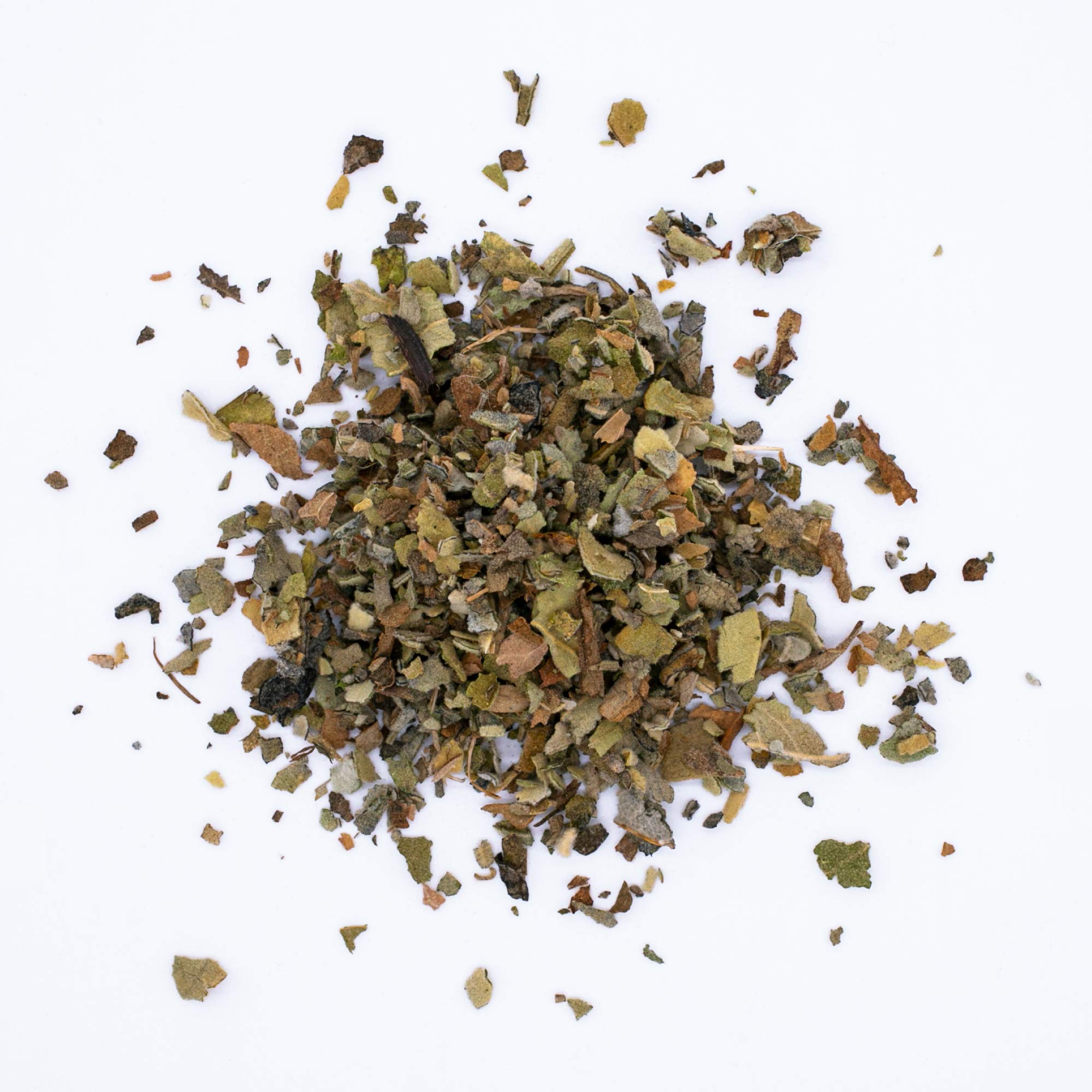 MagJo loose mullein leaf contents visible, ready for brewing benefit