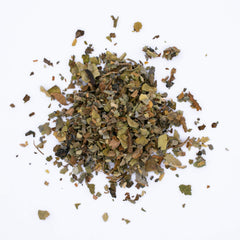 MagJo loose mullein leaf contents visible, ready for brewing benefit