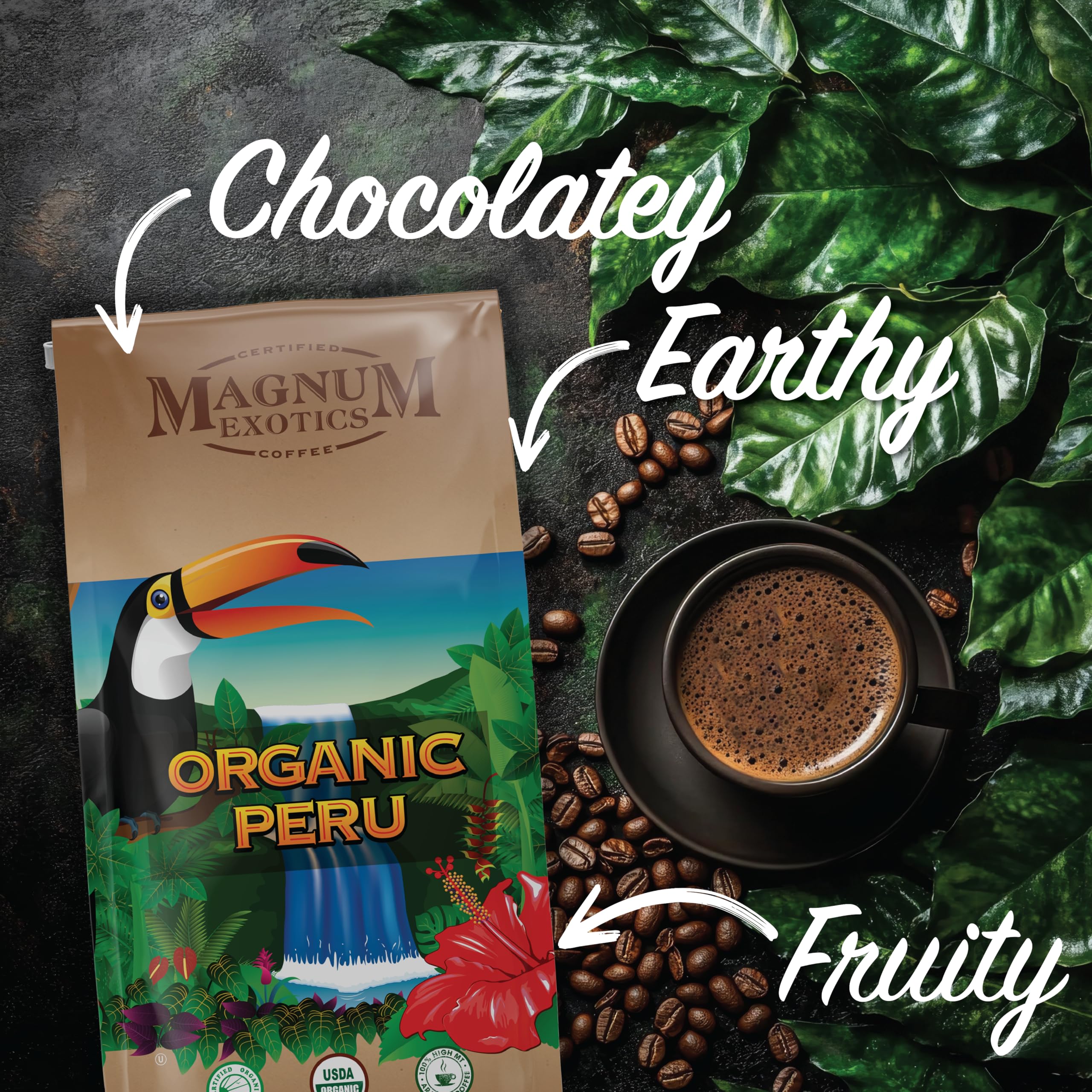 Magnum Exotics pour-over brew in use illustrating clarity and bright notes