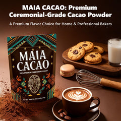 MAIA CACAO prepared hot cacao in mug illustrating comforting, sustained-energy beverage