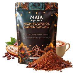 Maïa Superfoods front packaging showing product name and clean label benefits
