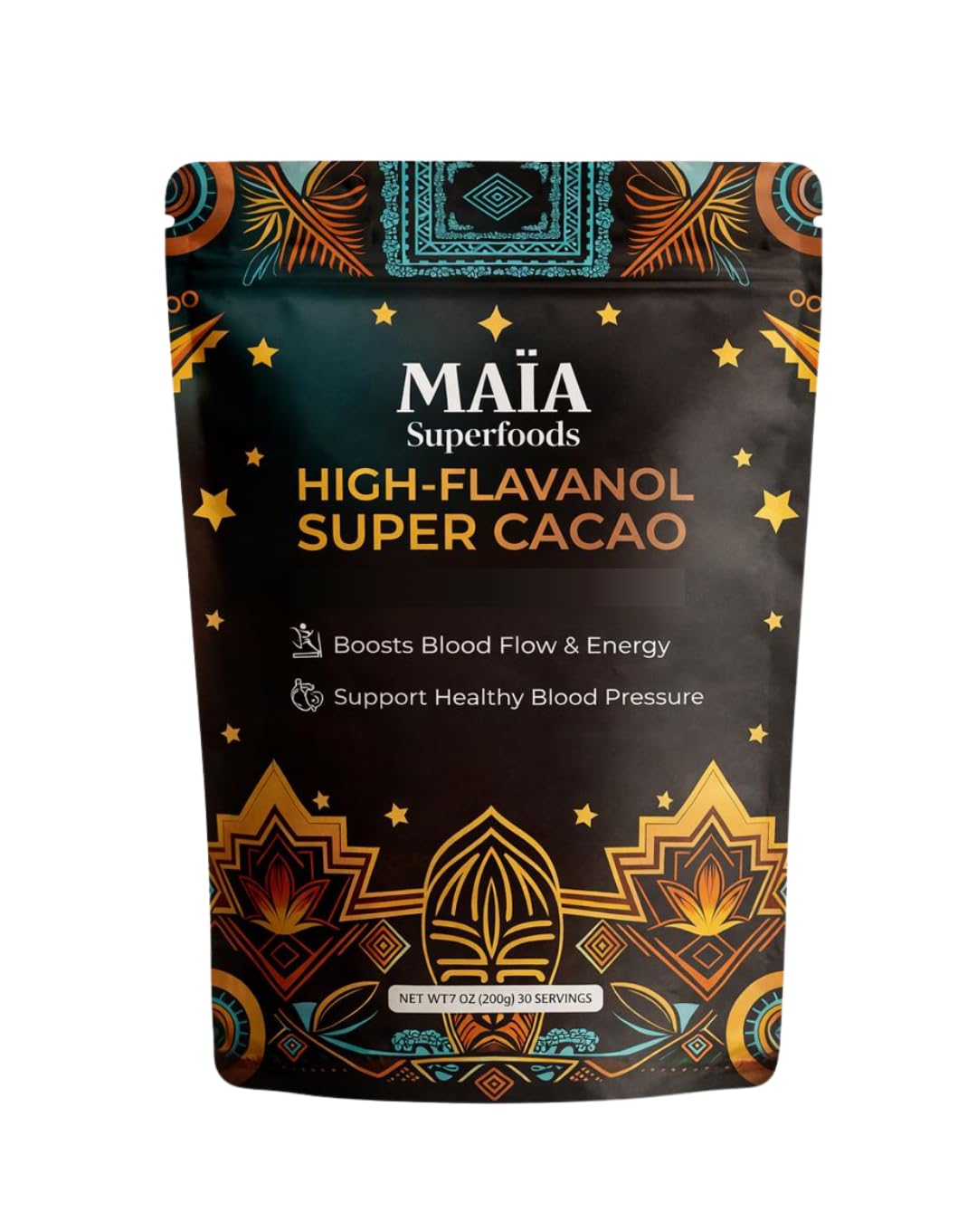Maïa Superfoods cacao powder close-up highlighting rich color and purity