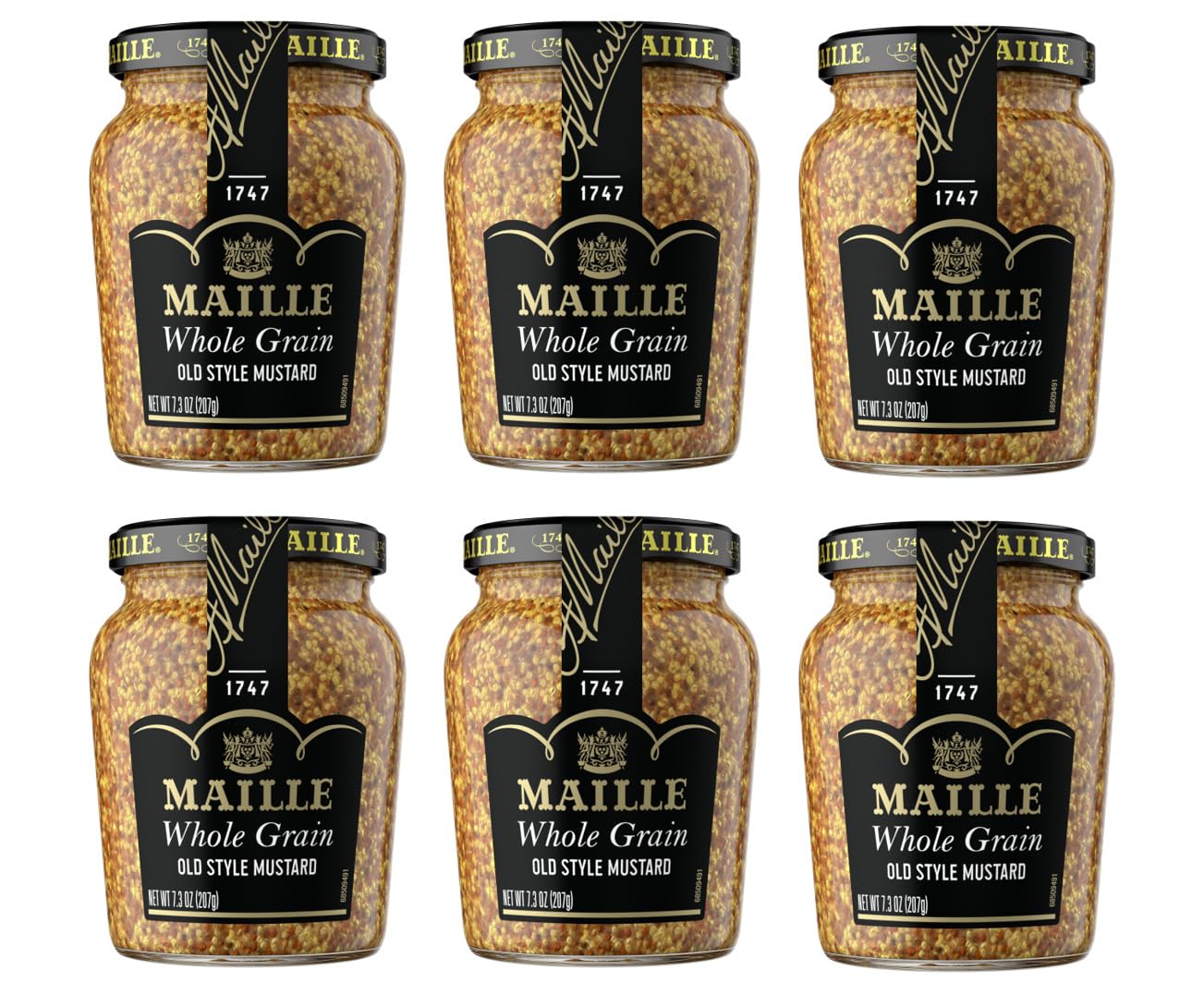 Maille Old Style front packaging showing jar and label for pantry stocking
