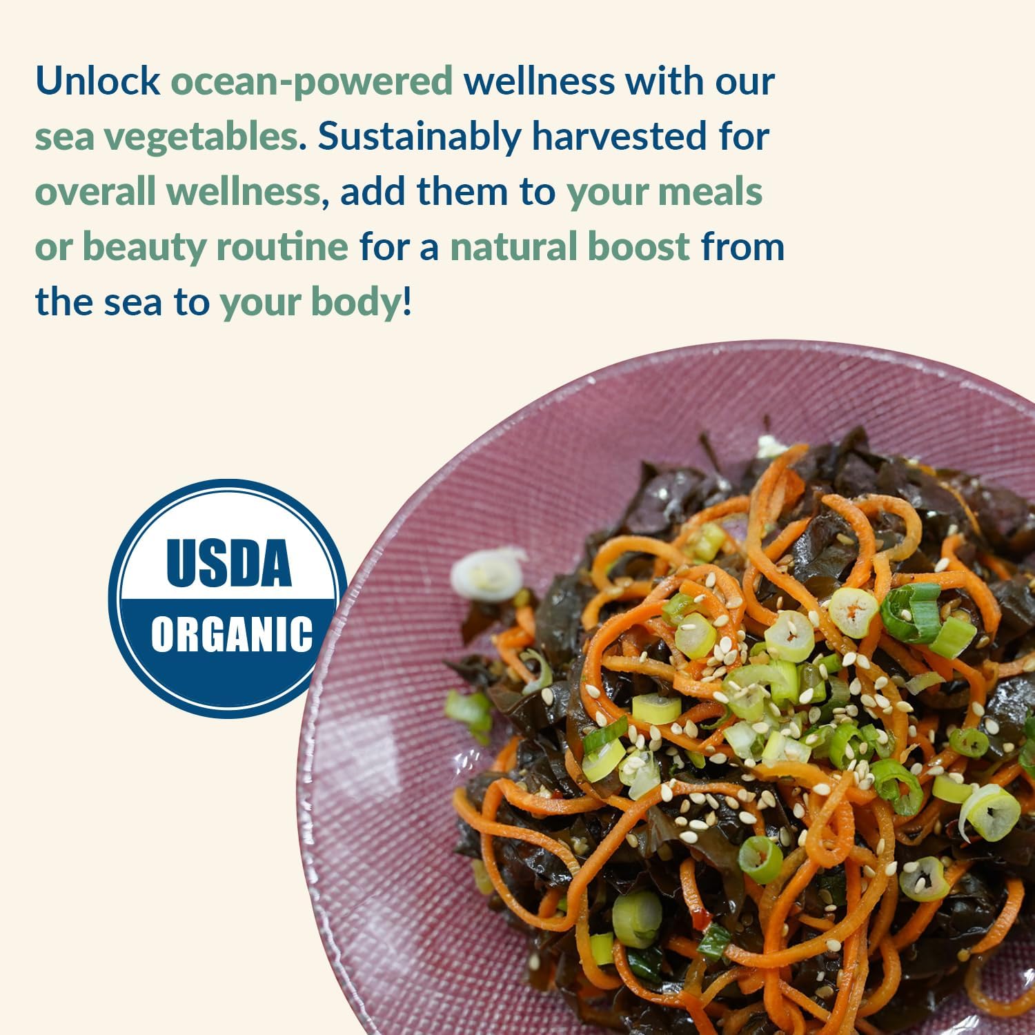 Maine Coast Sea Vegetables dulse flakes detail demonstrating umami-packed flakes
