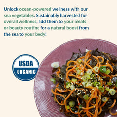 Maine Coast Sea Vegetables dulse flakes detail demonstrating umami-packed flakes