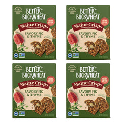 Maine Crisp front packaging showing fig and thyme flavor, premium snack appeal