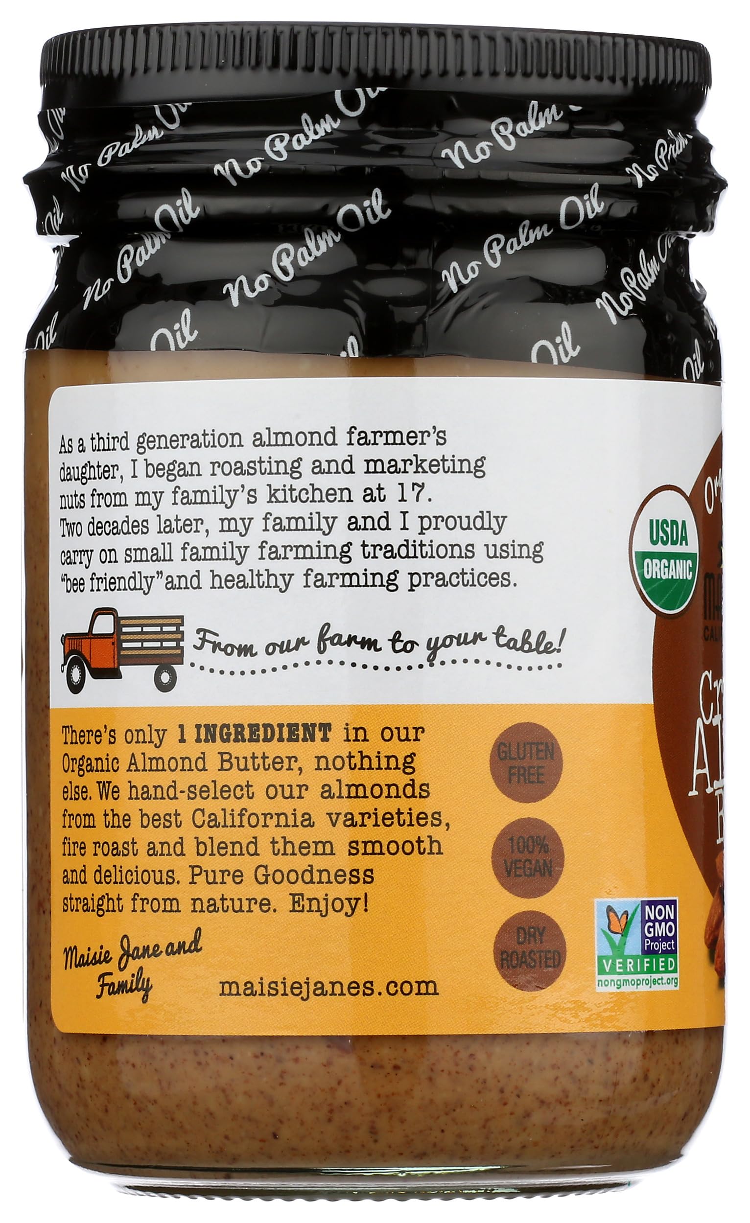Maisie Jane's label close-up showing certifications and ingredient transparency benefit