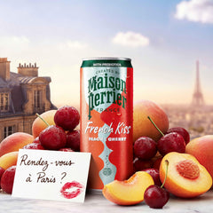 Maison Perrier close-up bubbles on can highlighting lively carbonation benefit