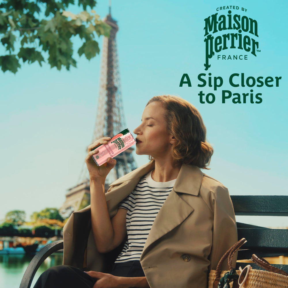 Maison Perrier cans chilled in fridge offering ready-to-serve convenience