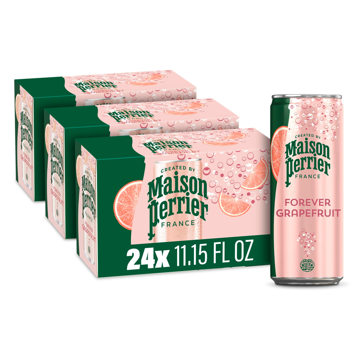 Maison Perrier front pack showing 24-pack convenience and premium look