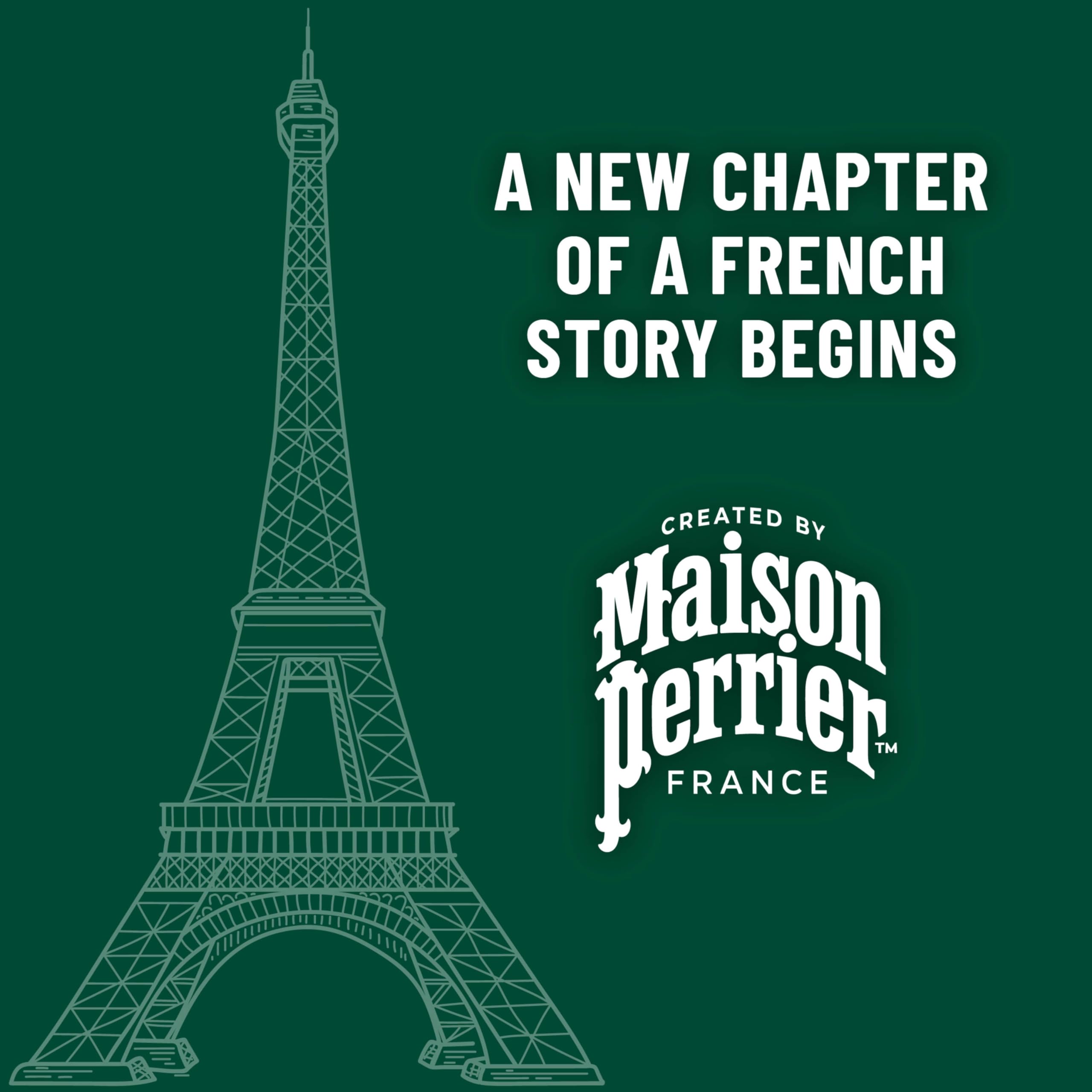 Maison Perrier bottle on beach towel conveying portable summer refreshment