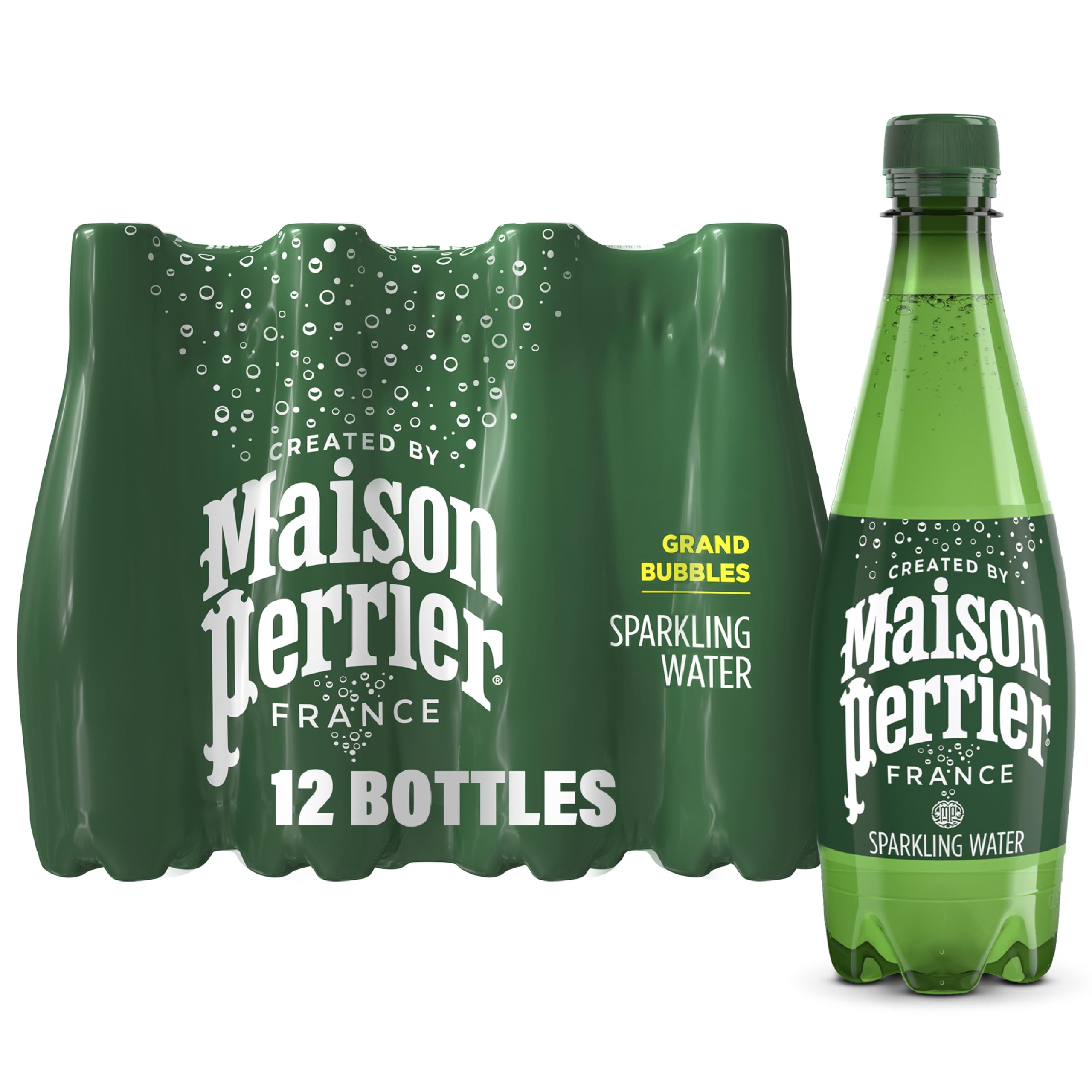 Maison Perrier front packaging showing twelve bottles for consistent refreshment