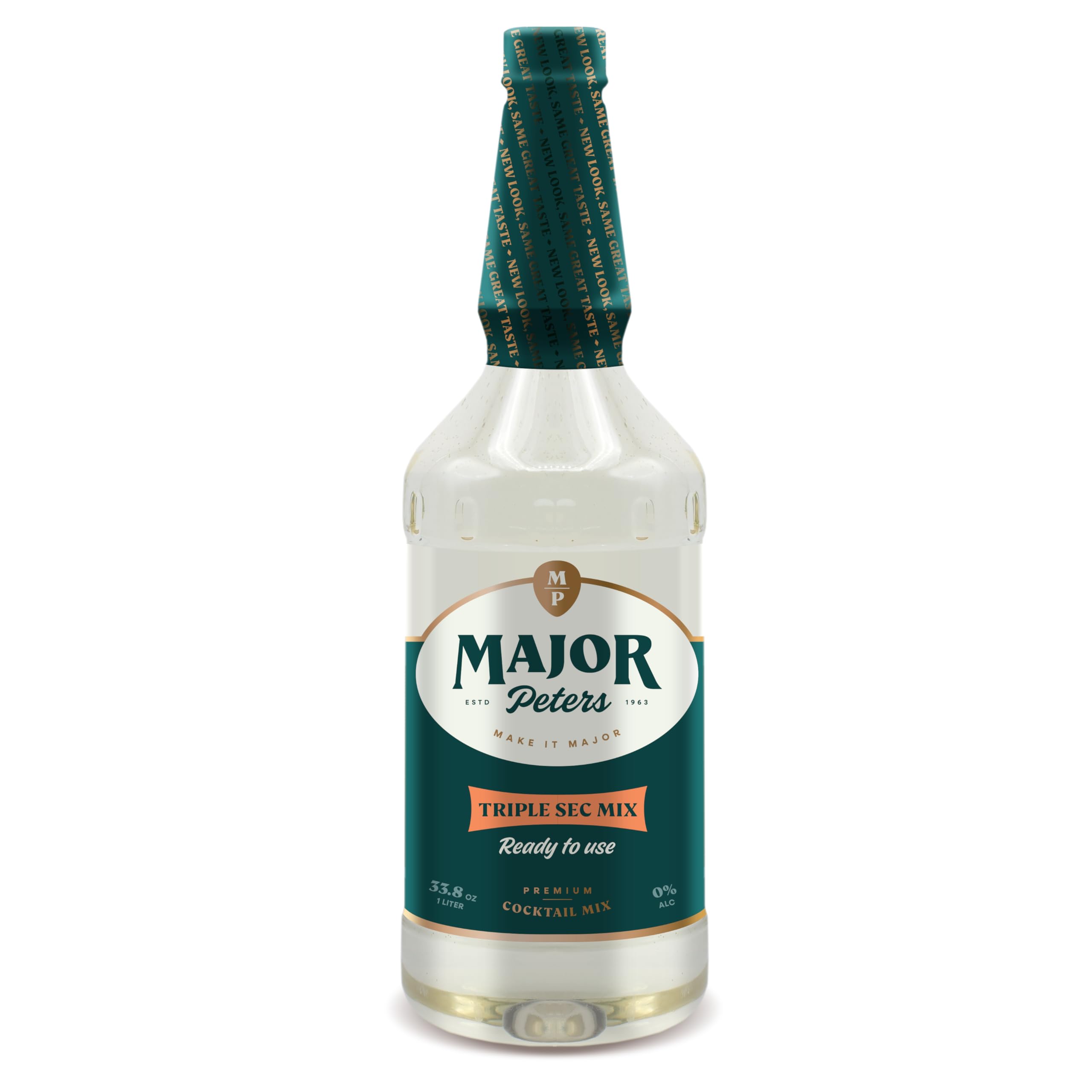 Major Peter's front label showcasing product name and volume, clear branding benefit