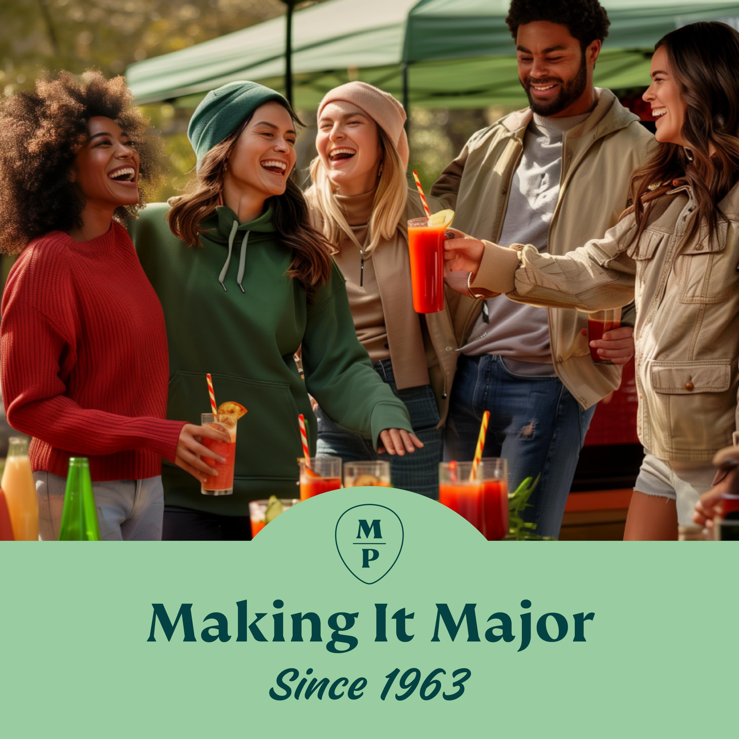 Major Peter's with dried orange peels and citrus, highlighting natural peel flavor benefit
