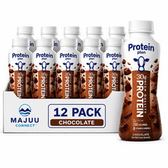 MAJUU CONNECT front packaging showing bottle and chocolate label, highlights convenience