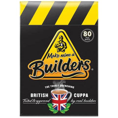 MAKE MINE A BUILDER'S front packaging showing bold black tea flavour and quick-brew benefit