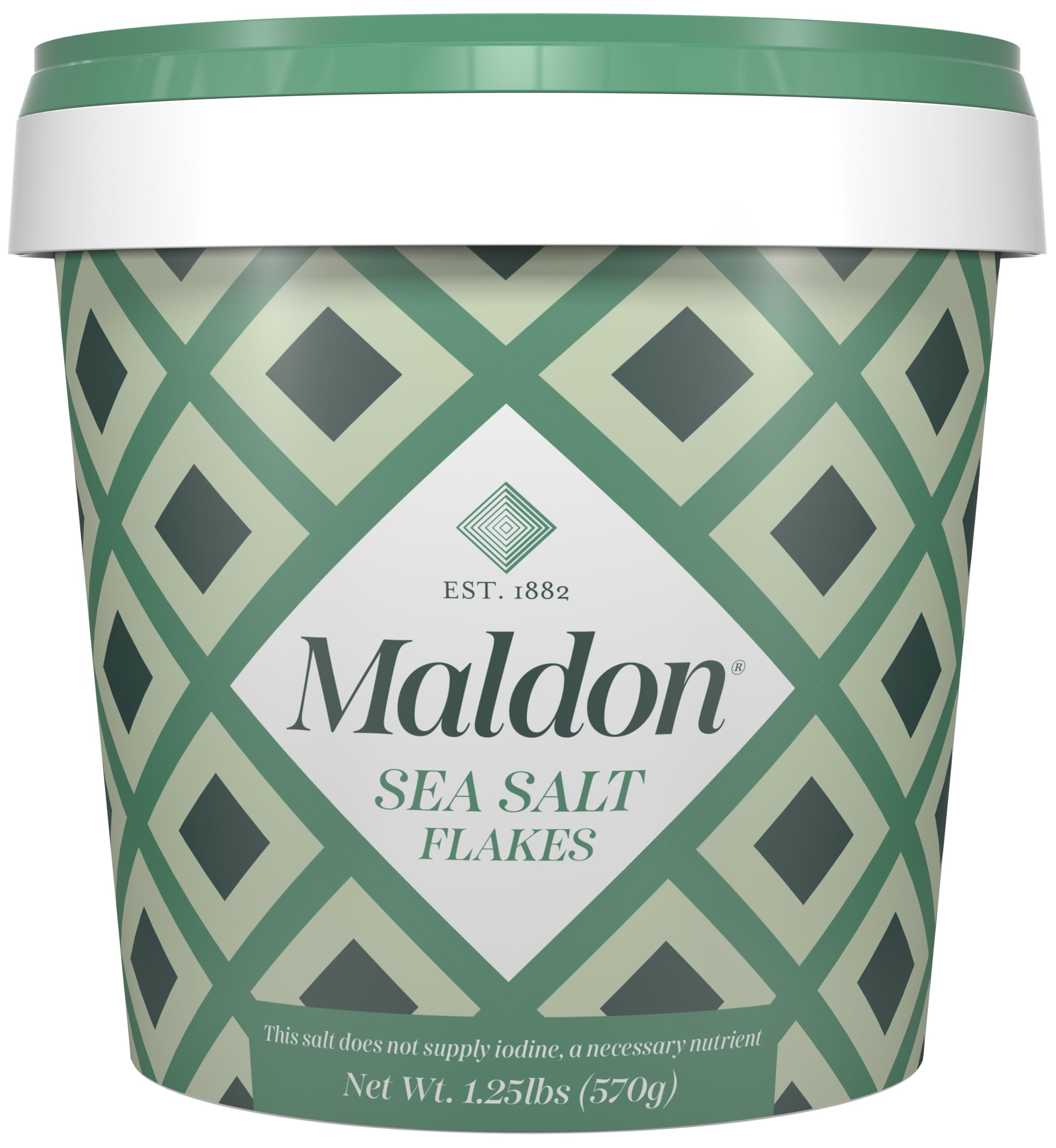 Maldon front tub showing resealable packaging and brand clarity for convenience