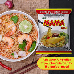 MAMA served bowl with broth and garnishes for quick meal satisfaction