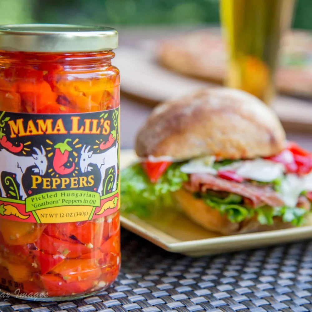 Sandwich layered with Mama Lil's peppers for extra savory bite