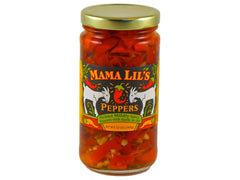 Seasoned oil pouring from Mama Lil's jar, adds rich garlic flavor