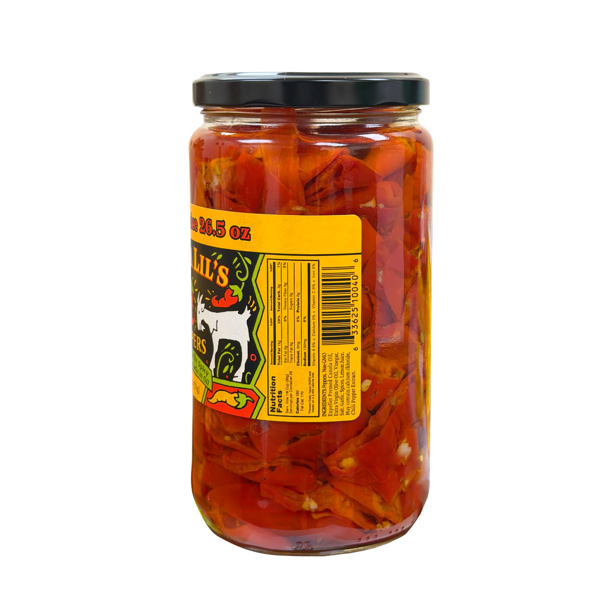 Mama Lil's peppers on pizza adding tangy, garlicky flavor to a slice