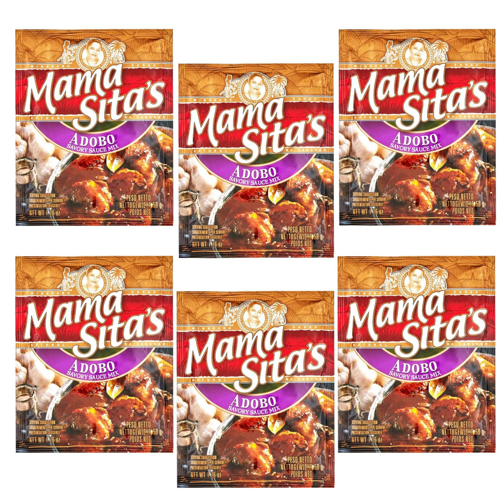 Mama Sita's front packaging showing brand and adobo mix, ready-to-cook convenience
