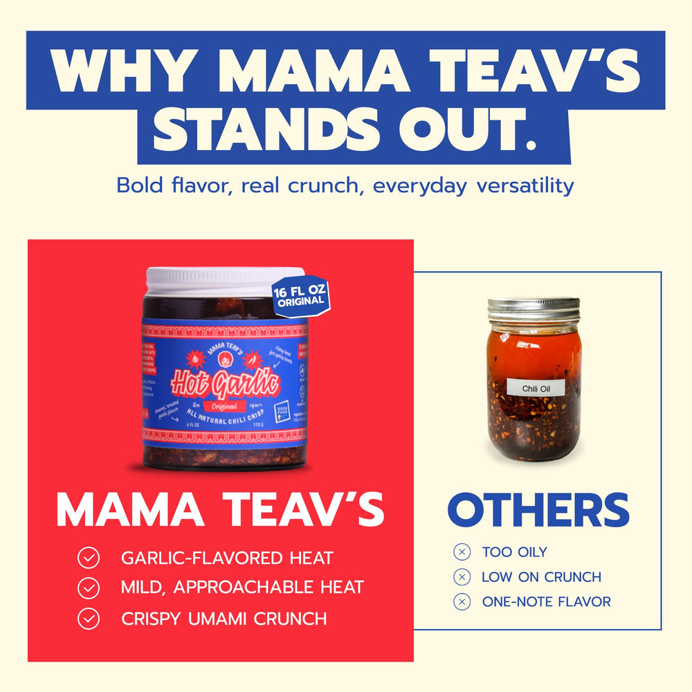 Mama Teav's label detail showing ingredients and clean recipe benefits