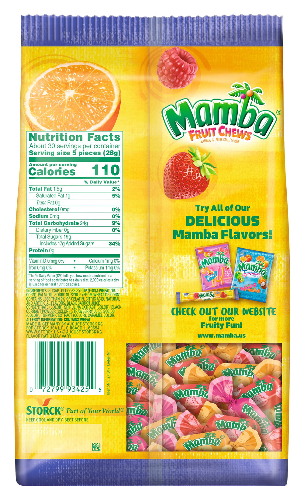Mamba close-up of chews highlighting soft texture and juicy color for appeal