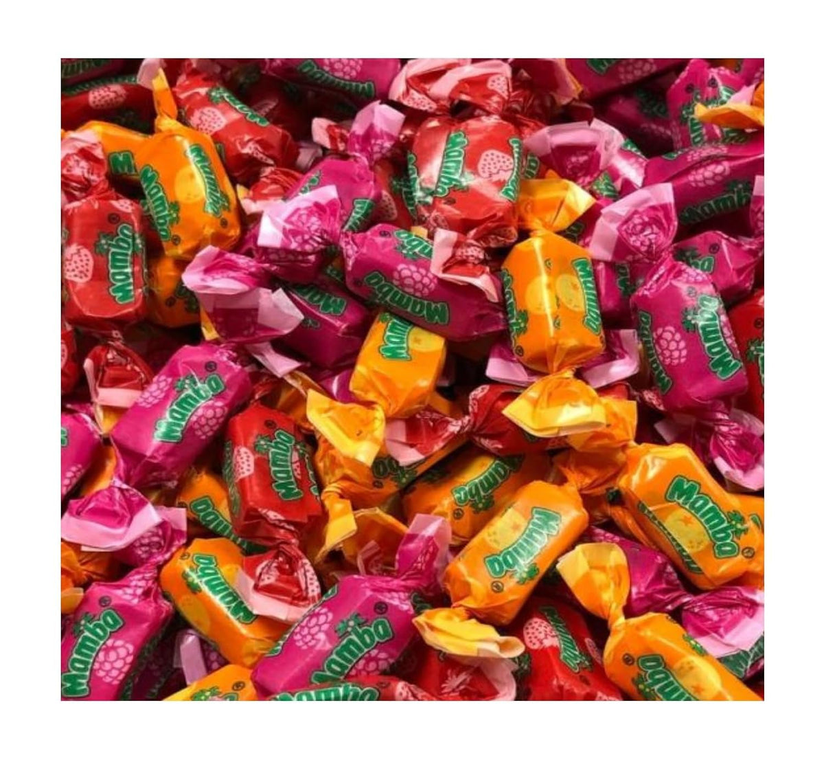 Mamba front of bag showing flavors and 1 lb size, highlights convenience