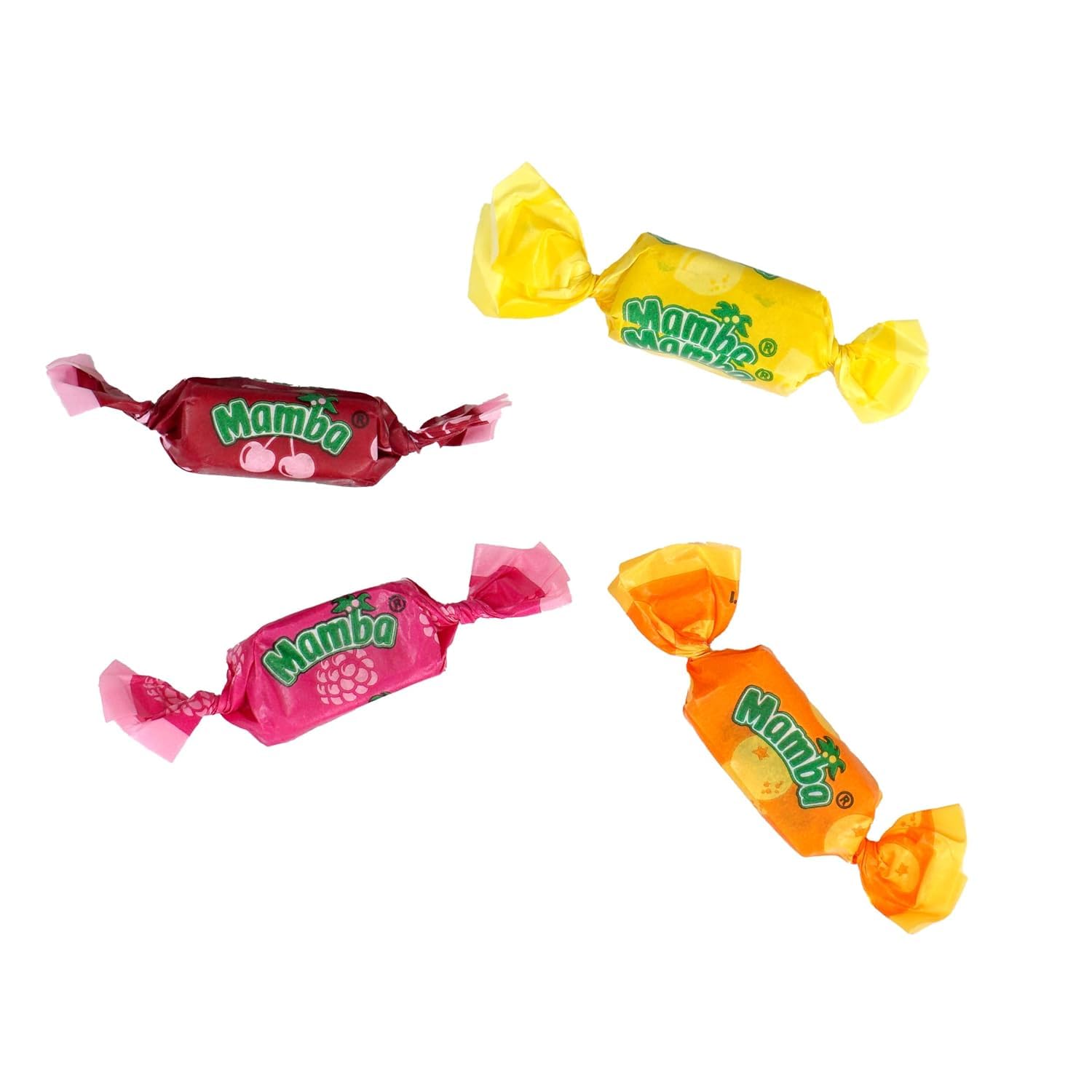 Mamba candy in a hand for size comparison showing portion control and easy single-serve benefit
