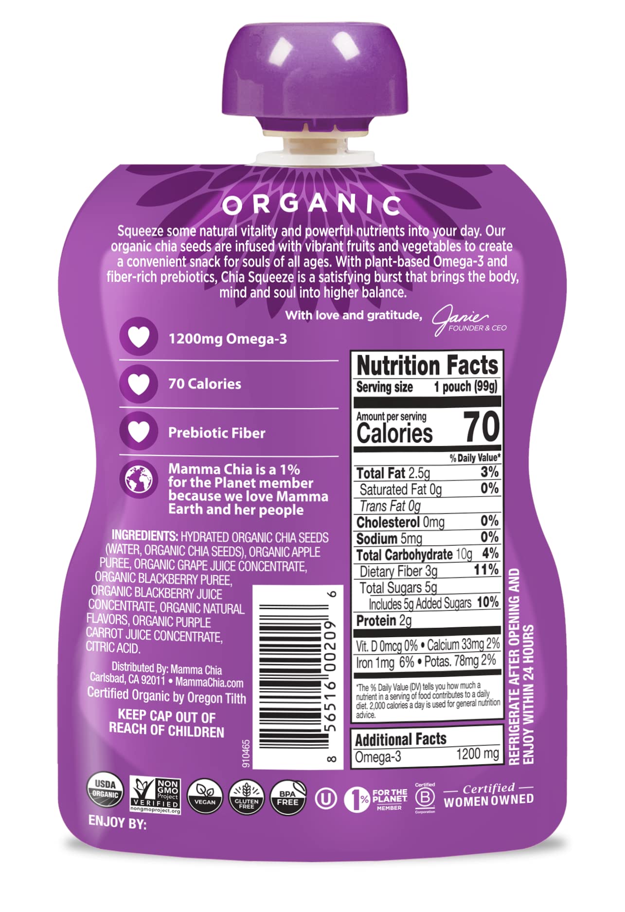 Mamma Chia chia seed texture close-up highlighting omega-3 and fiber-rich ingredient benefits