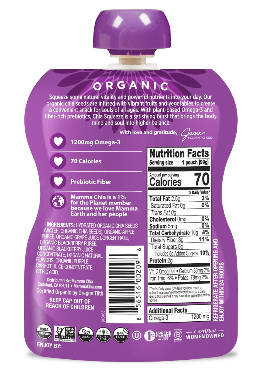 Mamma Chia chia seed texture close-up highlighting omega-3 and fiber-rich ingredient benefits